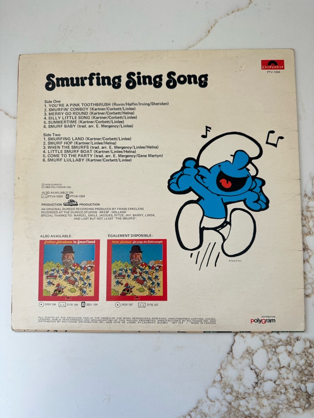 Vintage 1980 Polygram Smurfing Sing Song Record Album LP Vinyl - Picture 2 of 2